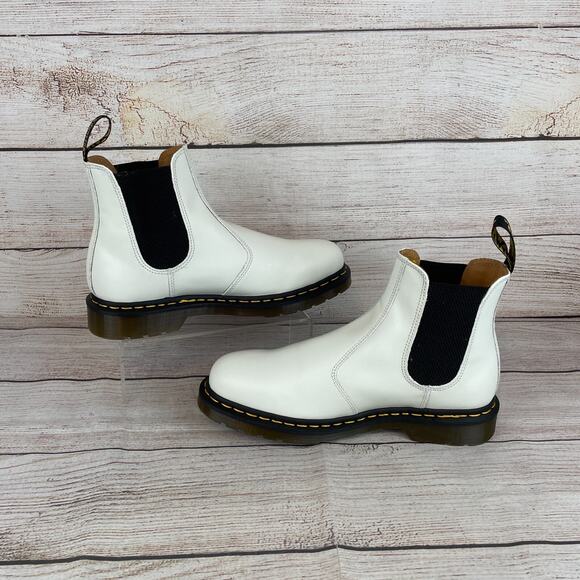 Dr. Martens 2976 Quad Womens Sz 11 Chelsea Boots White Leather Slip On - Picture 2 of 9